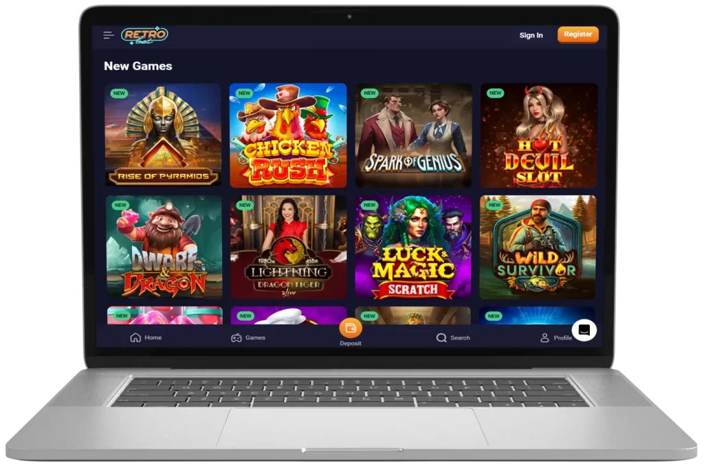 RetroBet Login on the Homepage