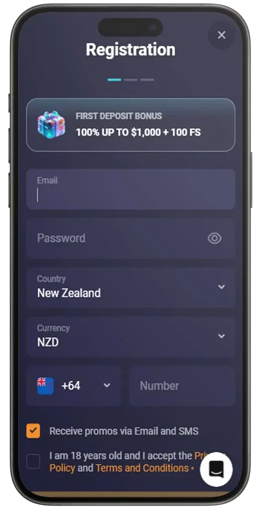 Mobile Sign Up