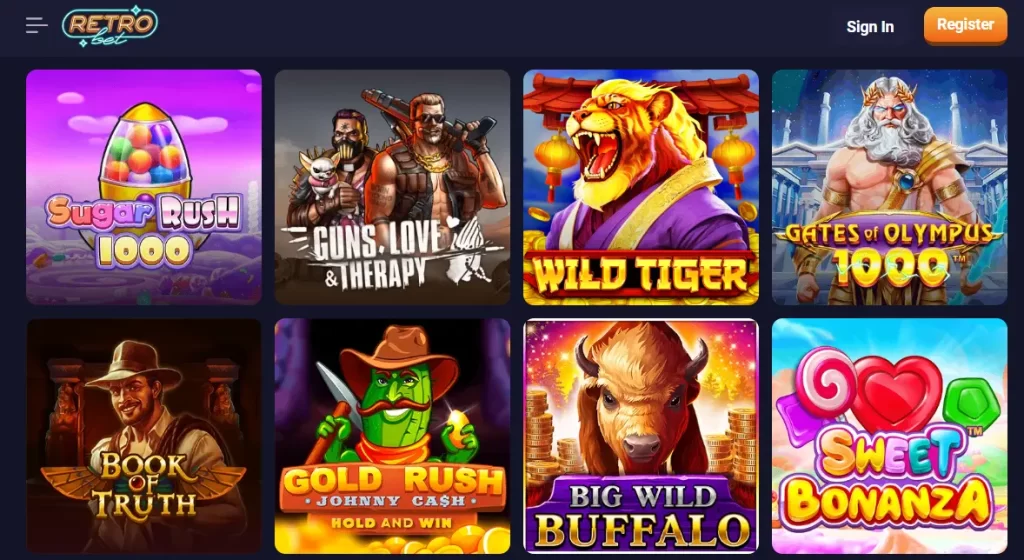 Slots at Retro Bet